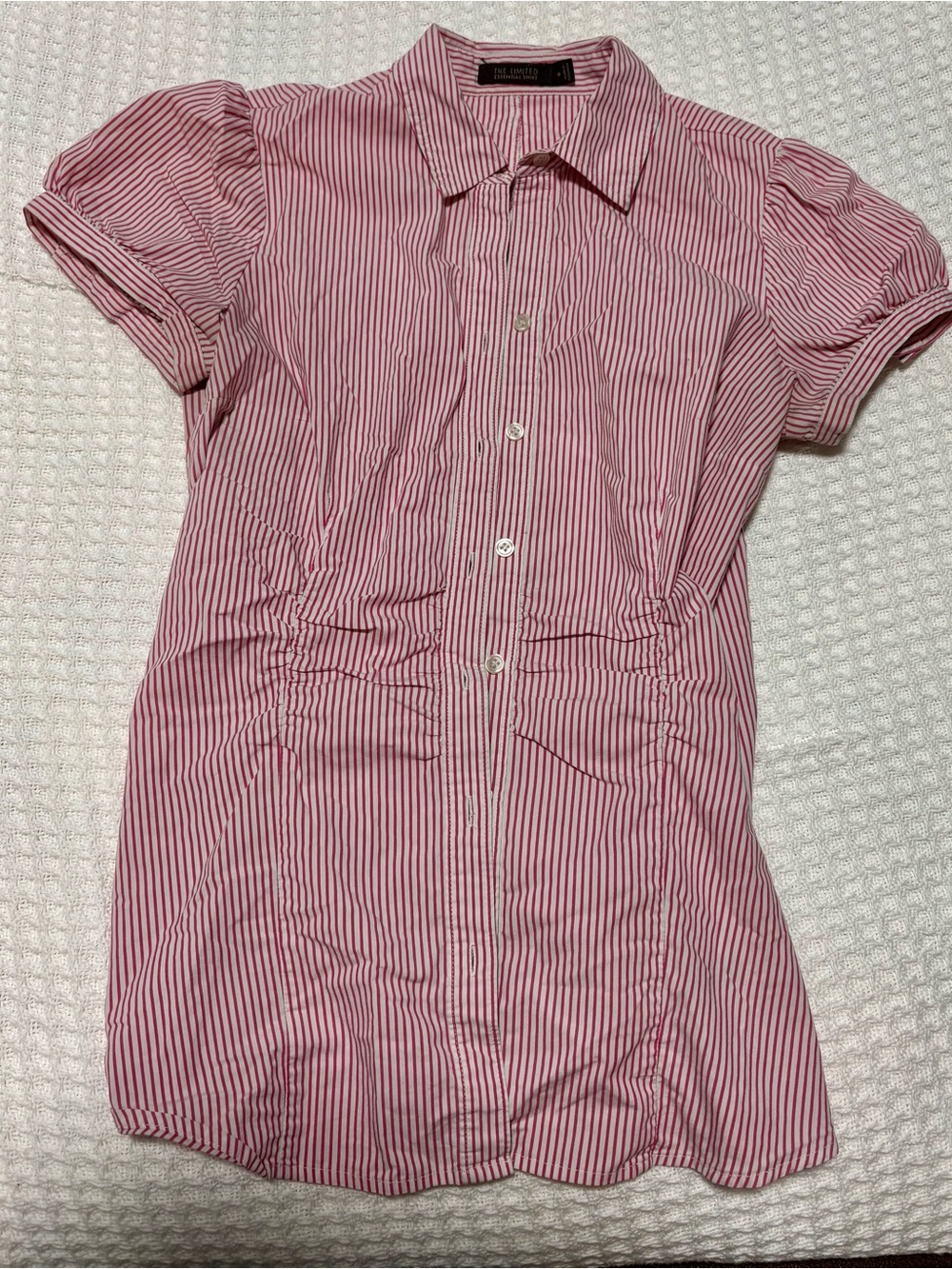 The Limited Pink & White Striped Collared Shirt